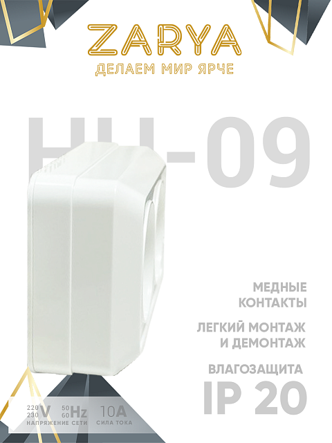 Розетка Заря — НН-09 двойная б/з «Заря»